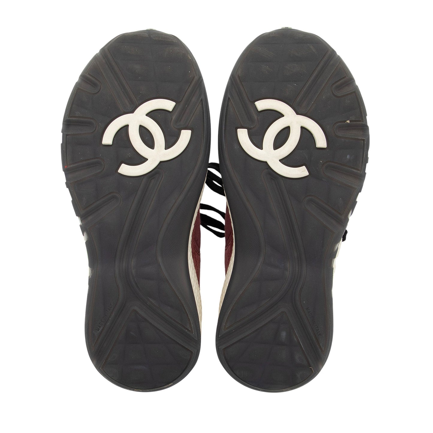 Chanel Suede Tweed CC Sneakers - Size 7.5 / 37.5