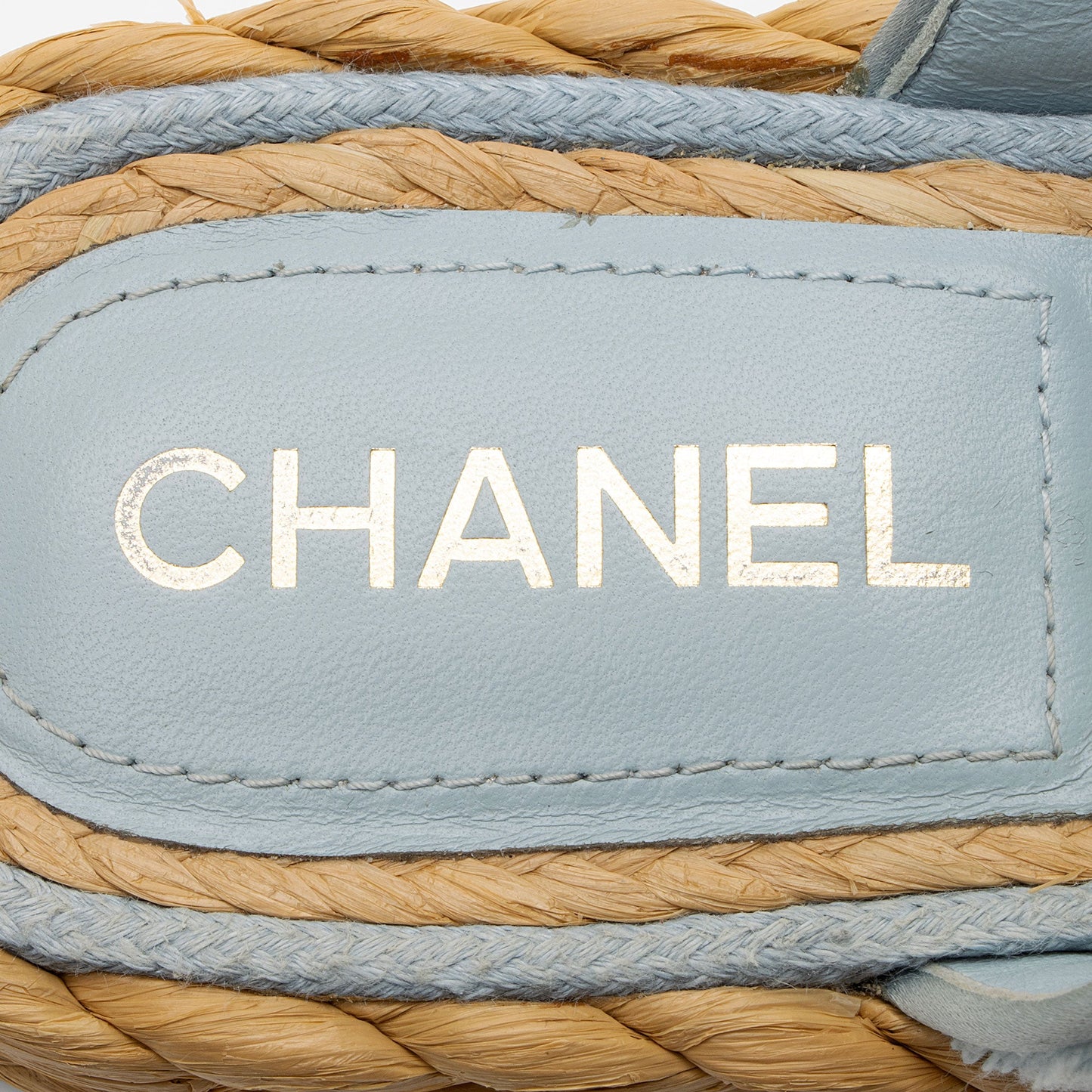 Chanel Terry Cloth Raffia CC Thong Sandals - Size 9 / 39