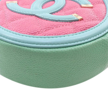 Chanel Tricolor Caviar CC Filigree Round Crossbody