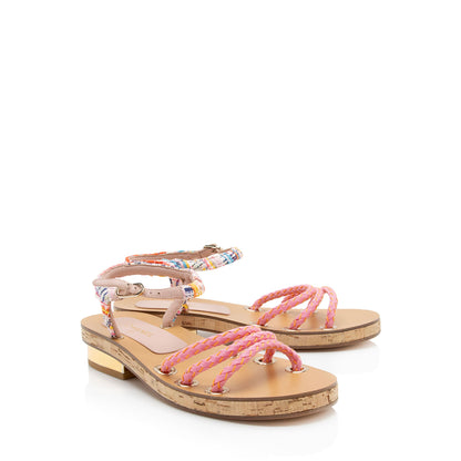 Chanel Tweed Braided Sandals - Size 8.5 / 38.5 (SHF-XCc1iz)