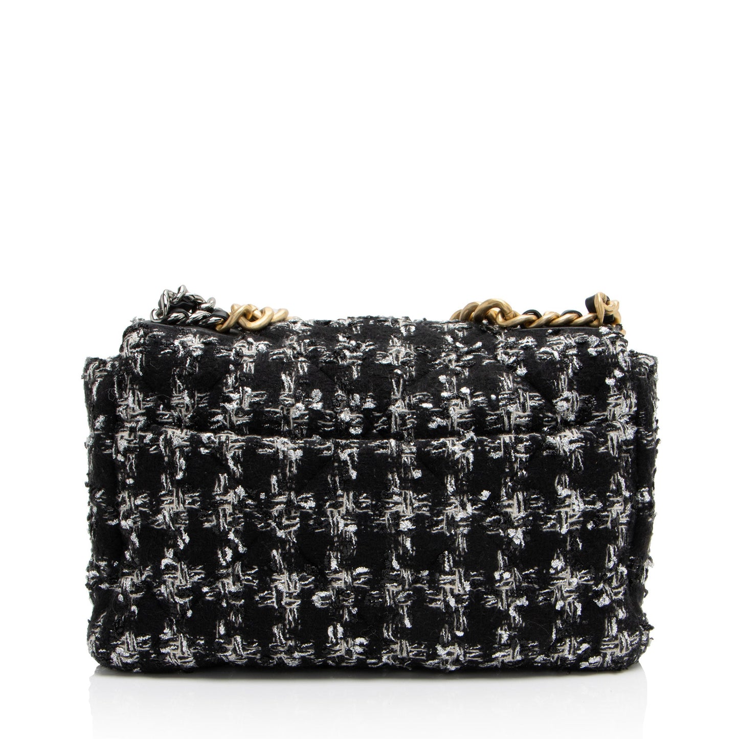 Chanel Tweed Houndstooth 19 Large Flap Shoulder Bag