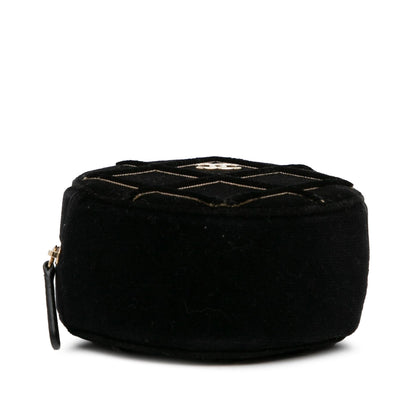 Chanel Velvet Pearl Sequin Round Crossbody