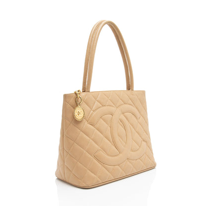 Chanel Vintage Caviar Leather Medallion Tote