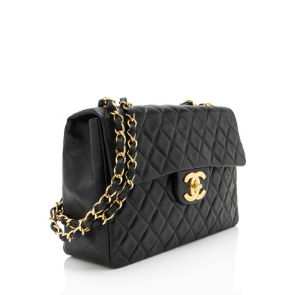 Chanel Vintage Lambskin XL Maxi Single Flap Shoulder Bag