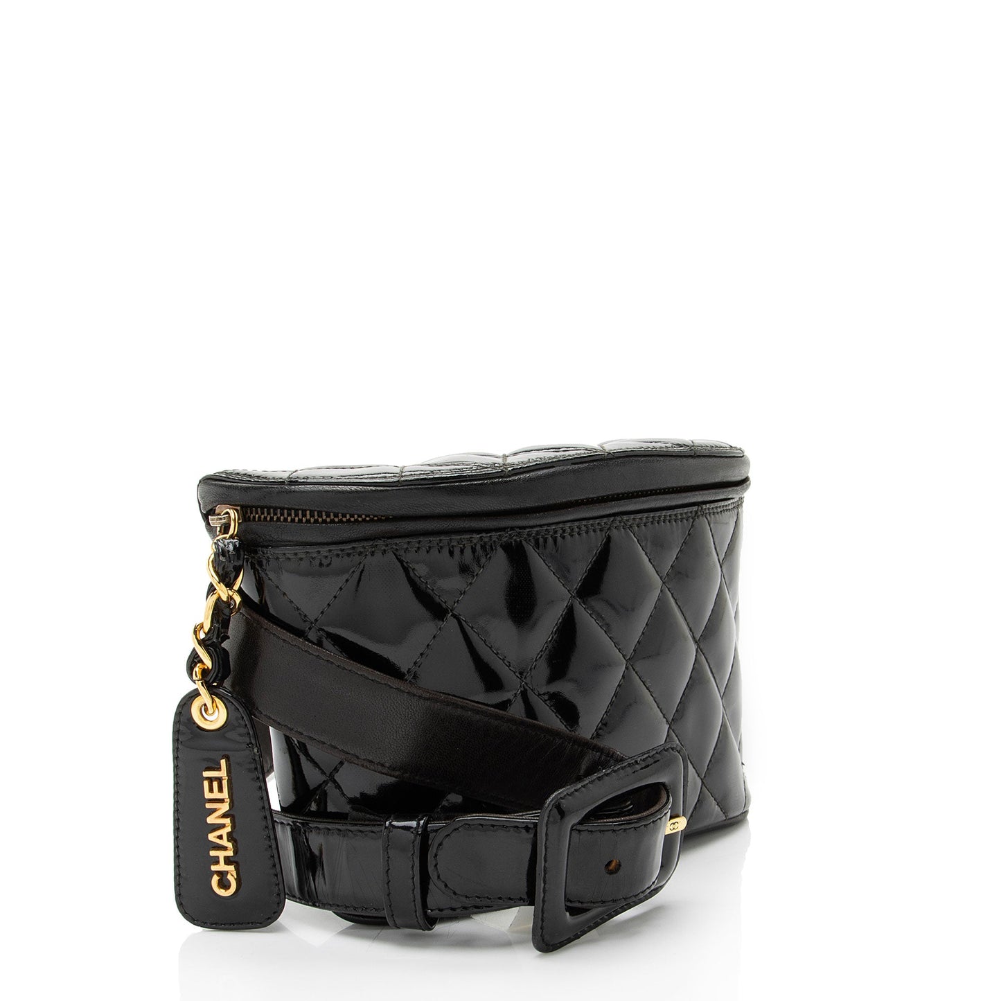 Chanel Vintage Patent Leather Belt Bag - Size 32 / 80