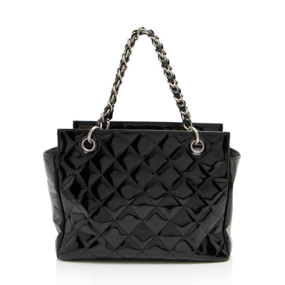 Chanel Vintage Patent Leather Timeless CC Petite Tote