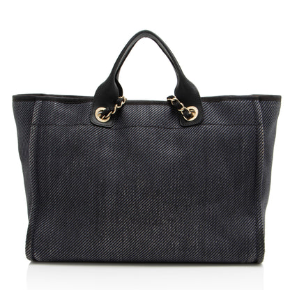 Chanel Woven Straw Deauville Medium Tote