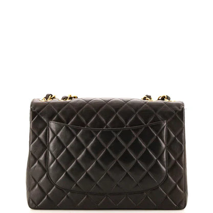 Chanel Vintage Classic Single Flap Bag Quilted Lambskin Jumbo