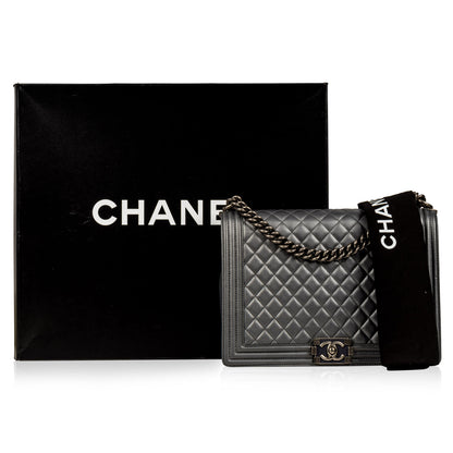 Chanel Boy Bag - Large Metallic - Grey