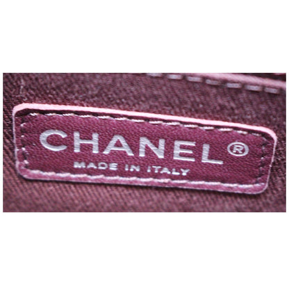 CHANEL CC Charm Quilted Lambskin Patent Leather Tote Bag Black