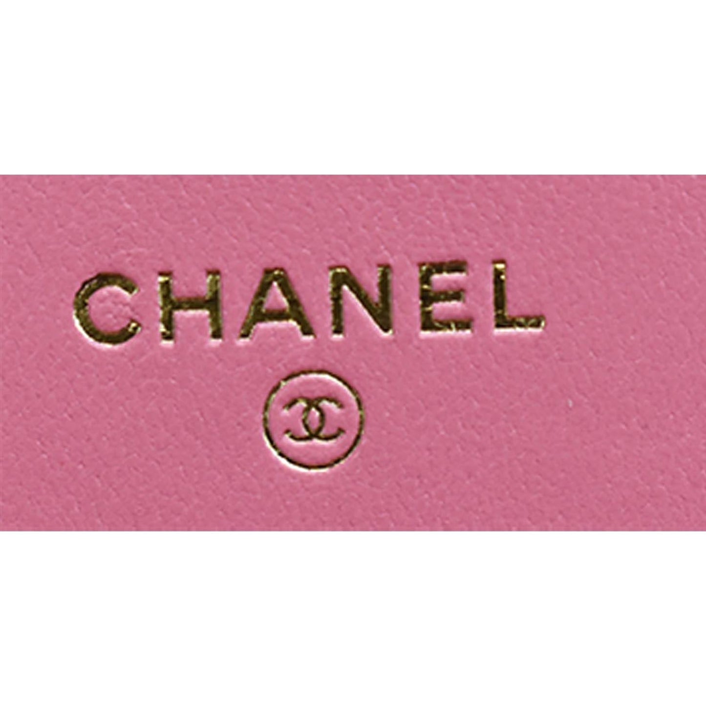 CHANEL 19 CC WOC Leather Wallet On Chain Crossbody Bag Pink