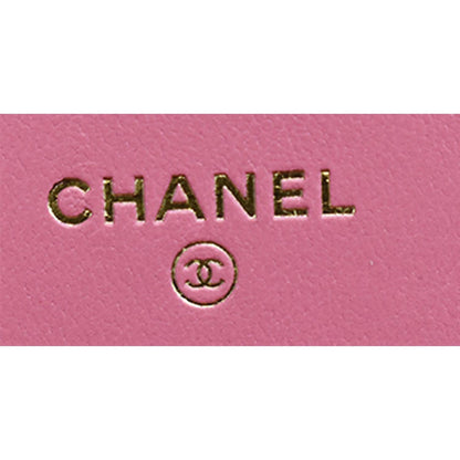 CHANEL 19 CC WOC Leather Wallet On Chain Crossbody Bag Pink