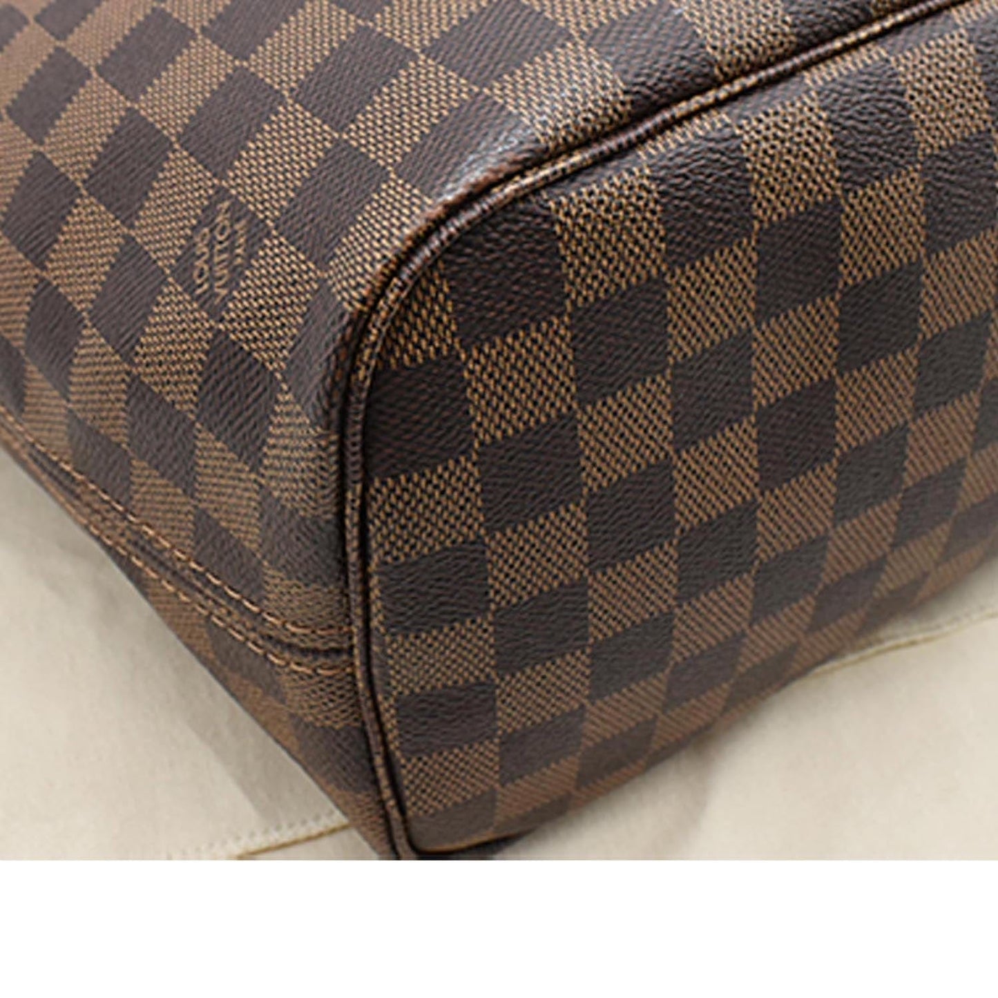LOUIS VUITTON Neverfull MM Damier Ebene Tote Bag Rose Ballerine