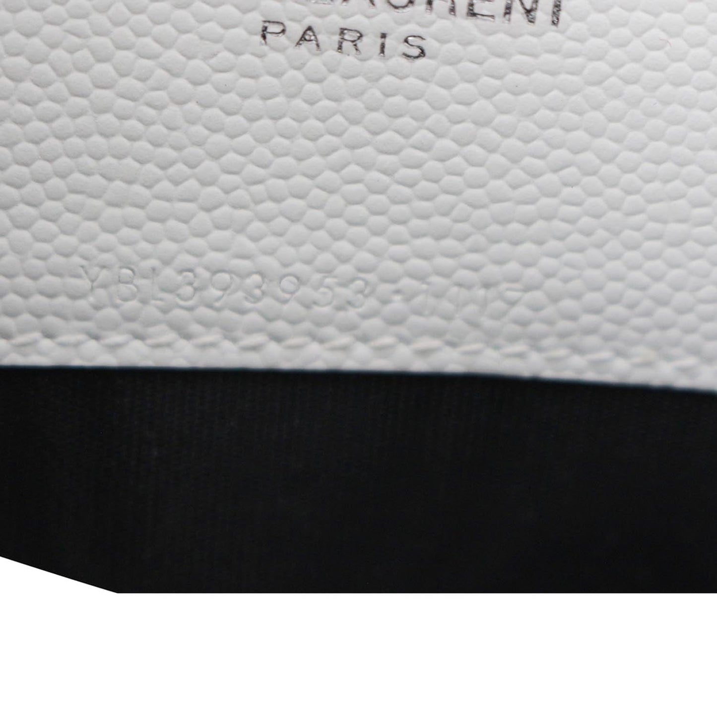 YVES SAINT LAURENT Monogram Grain De Poudre Chain Wallet White