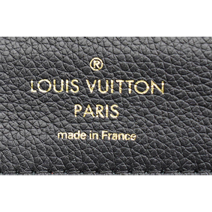 LOUIS VUITTON Women Lockme MM Leather Satchel Bag Black