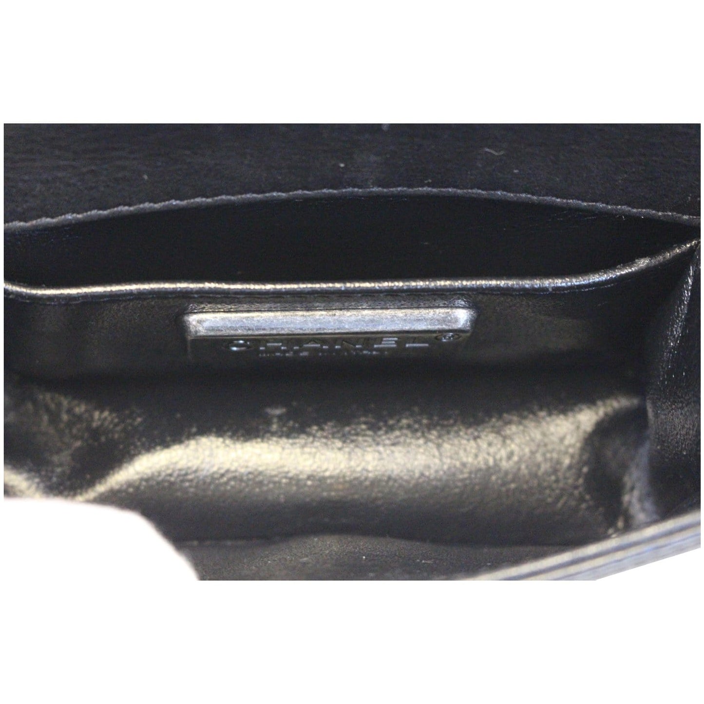 CHANEL Mini Boy Galuchat Stingray Flap Bag Black Silver