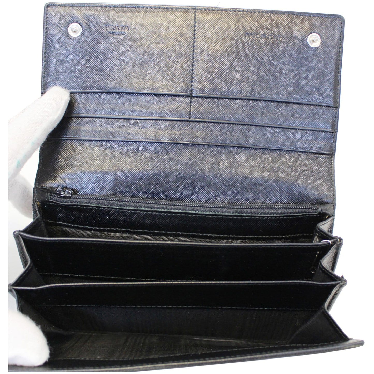 PRADA Nylon Bifold Long Wallet Black