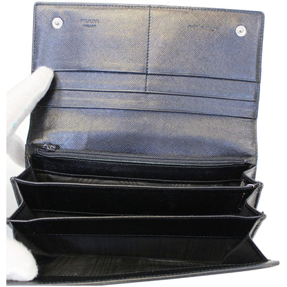 PRADA Nylon Bifold Long Wallet Black