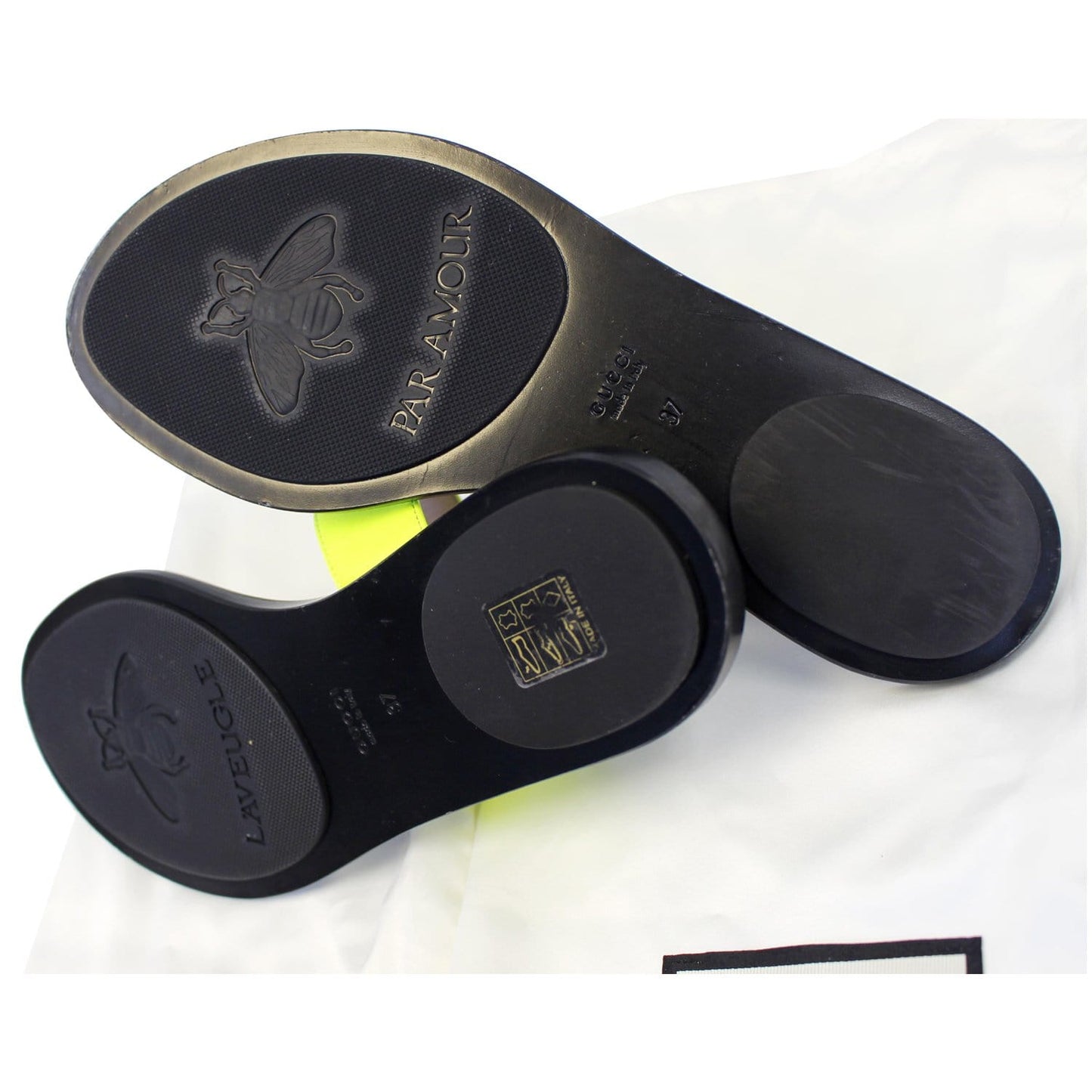 GUCCI GG Marmont Leather Thong Sandal Green 7 US