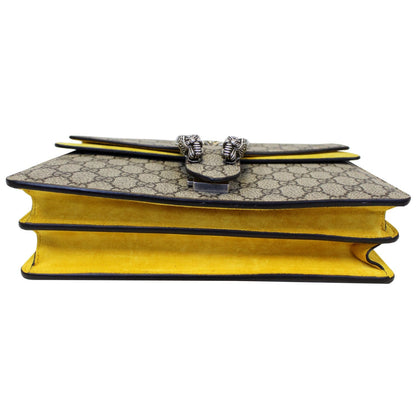 GUCCI Dionysus Small GG Supreme Canvas Shoulder Bag Beige 400249