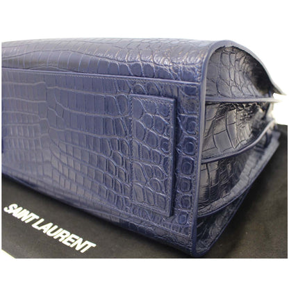 YVES SAINT LAURENT Sac de Jour Small Crocodile-Embossed Satchel Bag