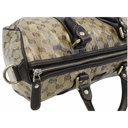 GUCCI Crystal Coated GG Guccissima Boston Bag 265697 Beige