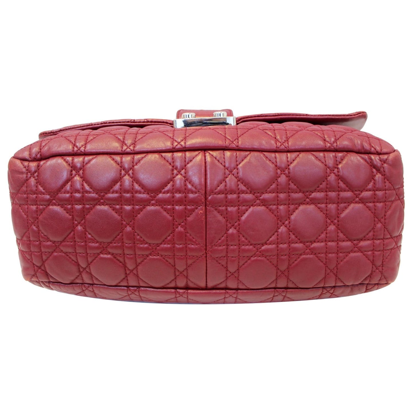 CHRISTIAN DIOR Medium Flap Cannage Leather Shoulder Bag Red