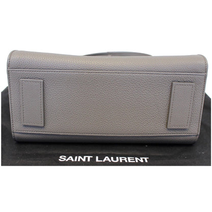 YVES SAINT LAURENT Sac de Jour Small Grained Leather Shoulder Bag Grey