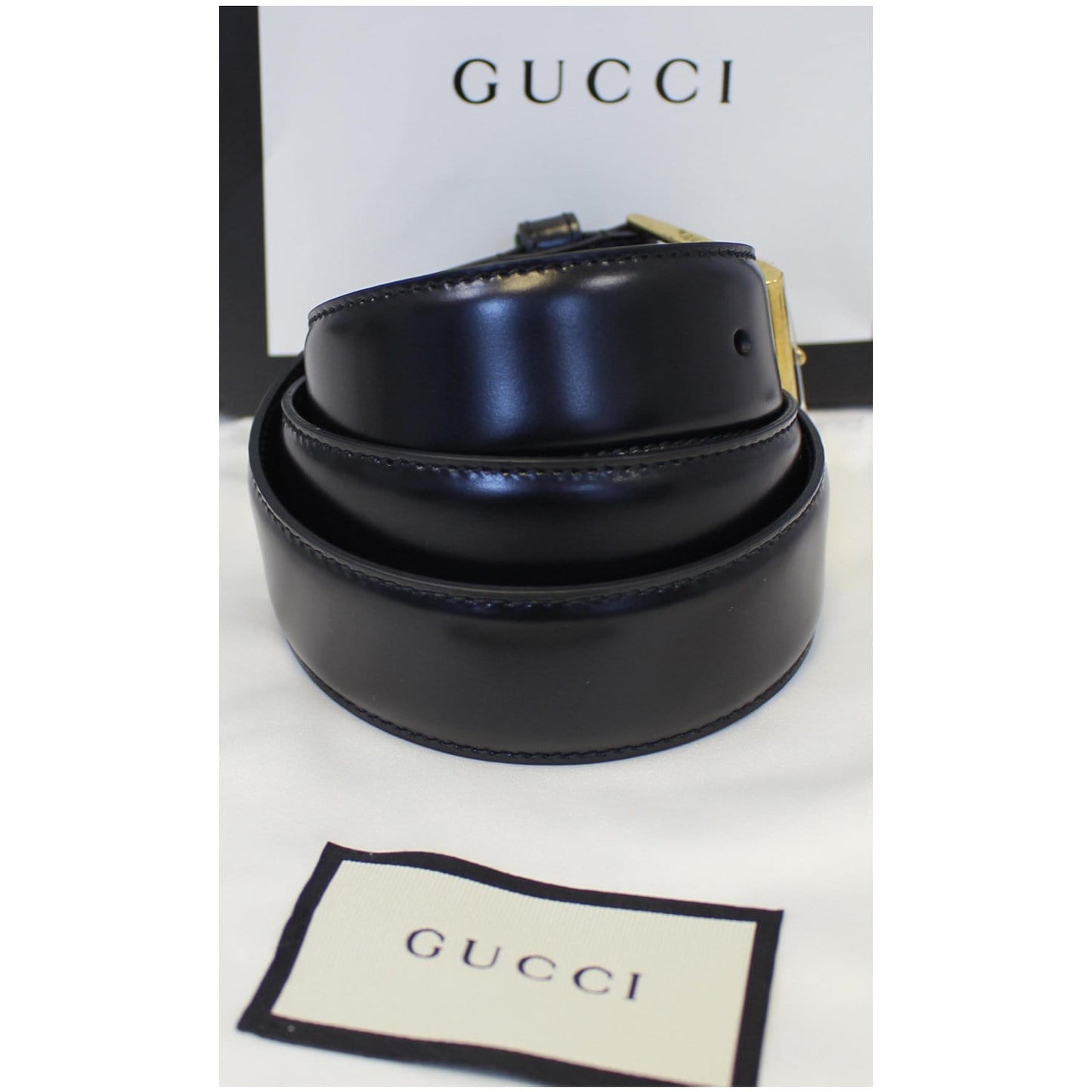 GUCCI Web Leather Belt Black 495125 Size 36
