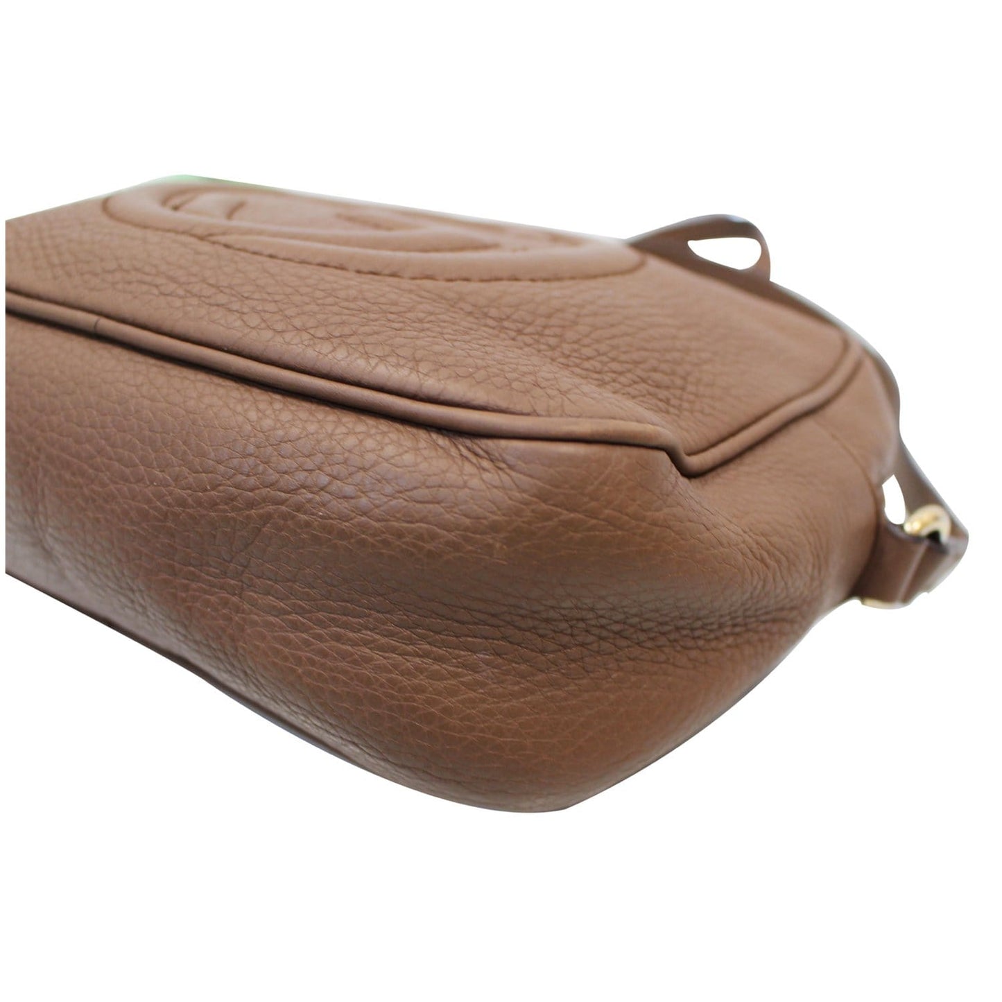 GUCCI Soho Disco Pebbled Leather Small Crossbody Bag Beige 308364