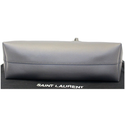 Yves Saint Laurent Leather Shopping Tote Bag Grey