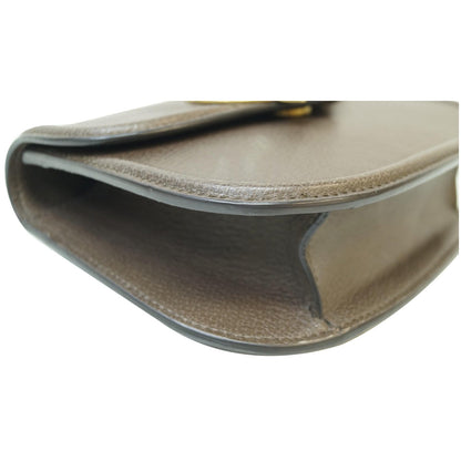 GUCCI Jeweled Heart Leather Totem Messenger Bag Brown 500756