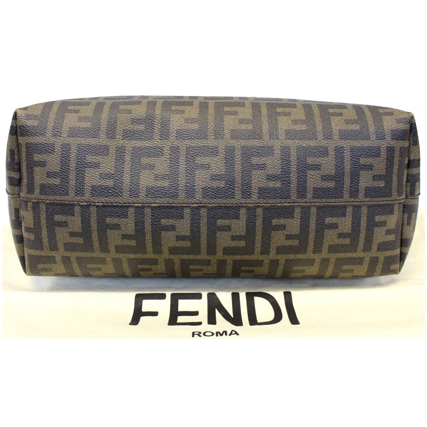 FENDI Zucca Print Canvas Small Roll Tote Bag Brown