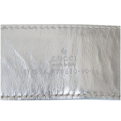 GUCCI Interlocking G Buckle GG Monogram Belt Beige 90/36