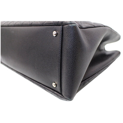 CHANEL XL Grand Caviar Leather Shopping Tote Bag Black