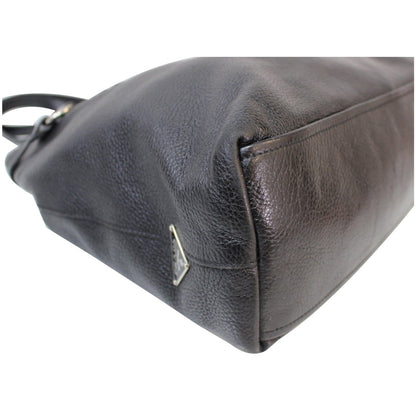 PRADA Vitello Daino Leather Shoulder Bag Black