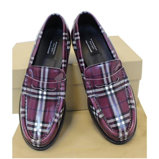 BURBERRY Gosha X Burberry Check Leather Loafers US 9