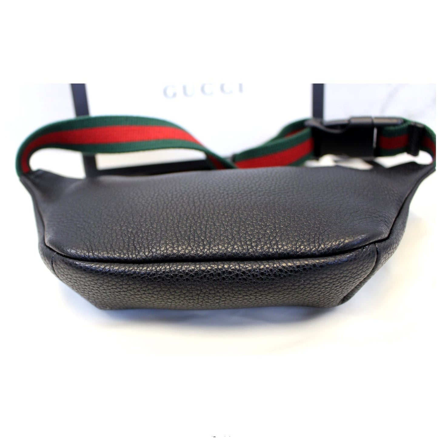 GUCCI Print Leather Black Belt Waist Bum Bag 527792