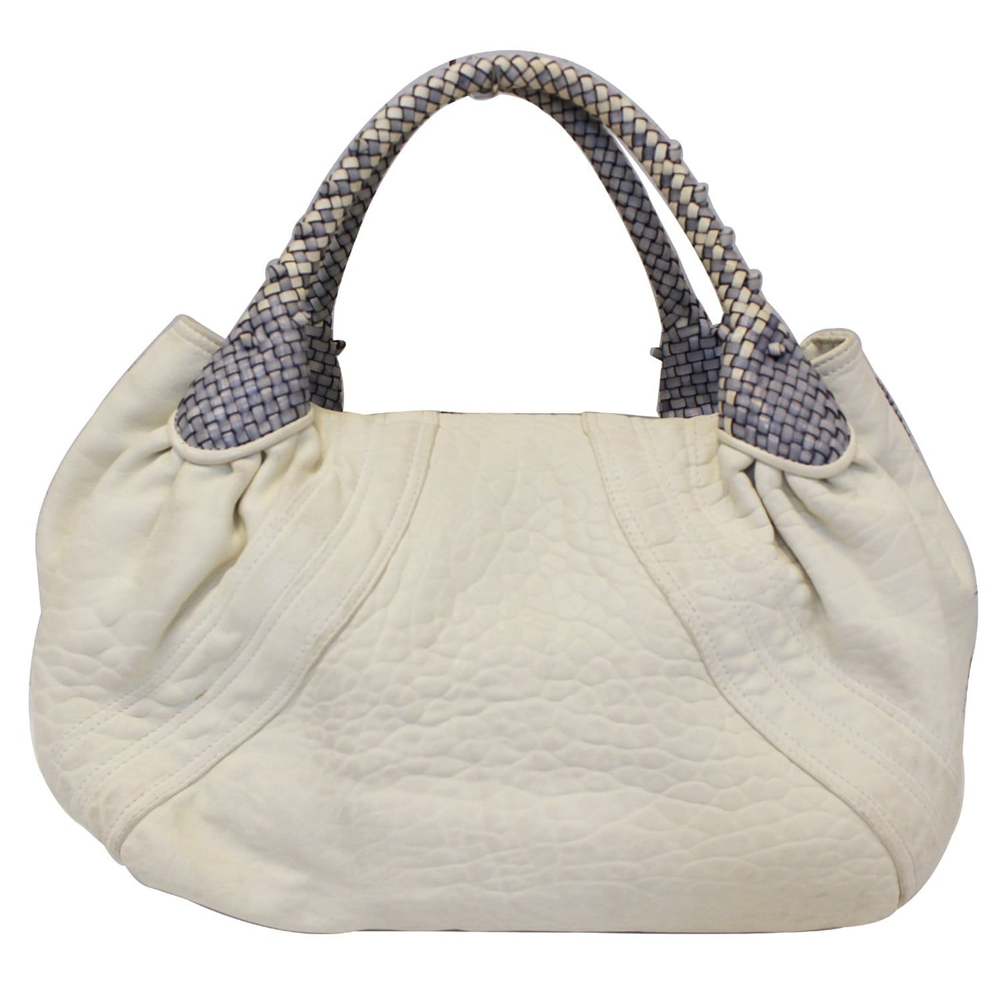 FENDI Spy White Leather Satchel Bag