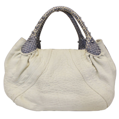 FENDI Spy White Leather Satchel Bag