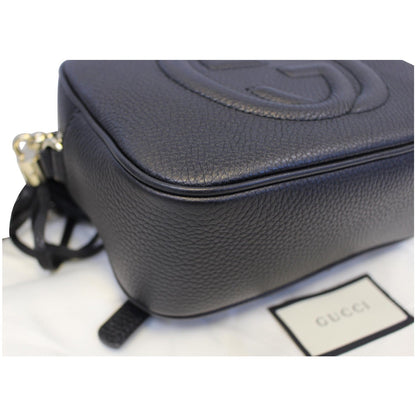 GUCCI Soho Disco Pebbled Leather Small Crossbody Bag 308364 Black