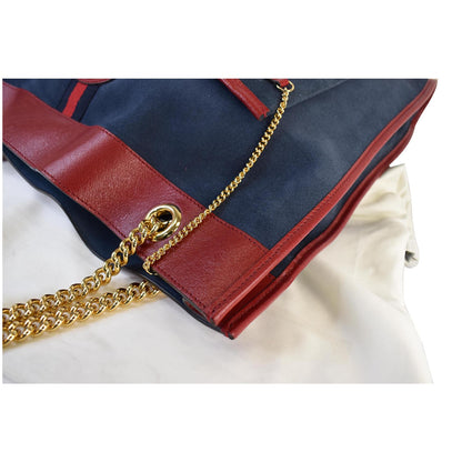 GUCCI Rajah Large Suede Leather Tote Shoulder Bag Navy 537219 - 20% OFF