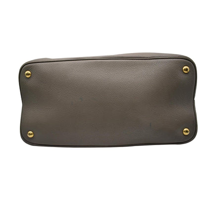 PRADA Calf Leather Tote Bag Clay Gray