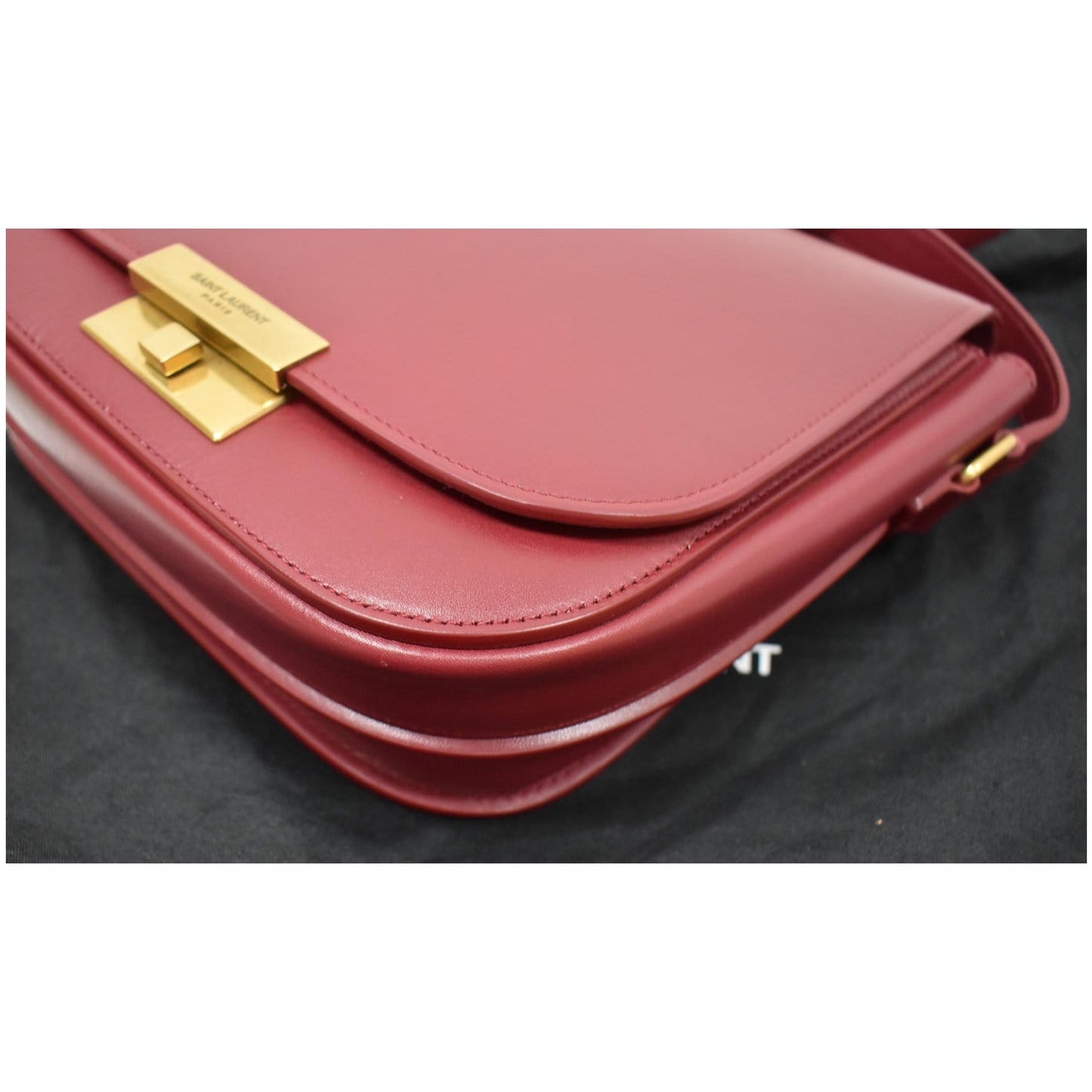 YVES SAINT LAURENT Betty Smooth Leather Shoulder Bag Burgundy