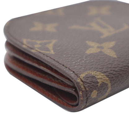 LOUIS VUITTON Monogram Canvas Porte Monnaie Gousset Coin Purse Brown