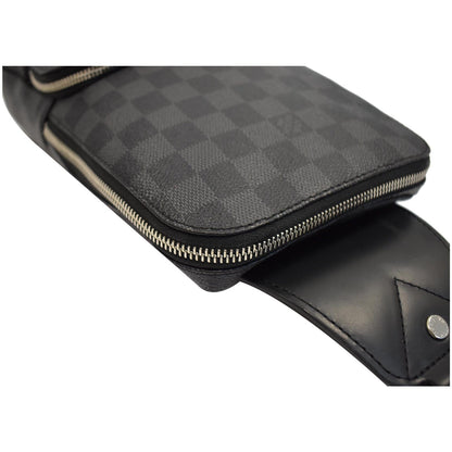 LOUIS VUITTON Avenue Sling Damier Graphite Crossbody Bag Black