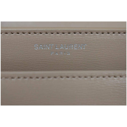 YVES SAINT LAURENT Monogram Sunset Medium Leather Shoulder Bag Beige