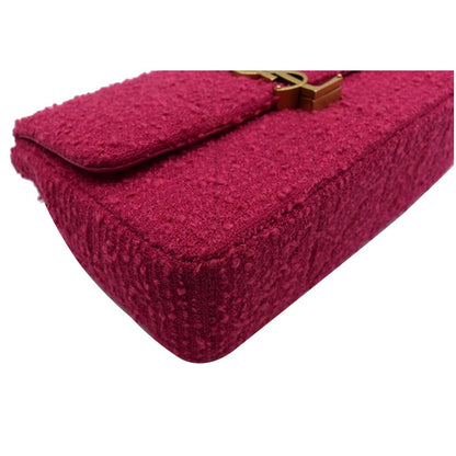 YVES SAINT LAURENT Jamie Medium Carre Rive Gauche Quilted Boucle Shoulder Bag Pink