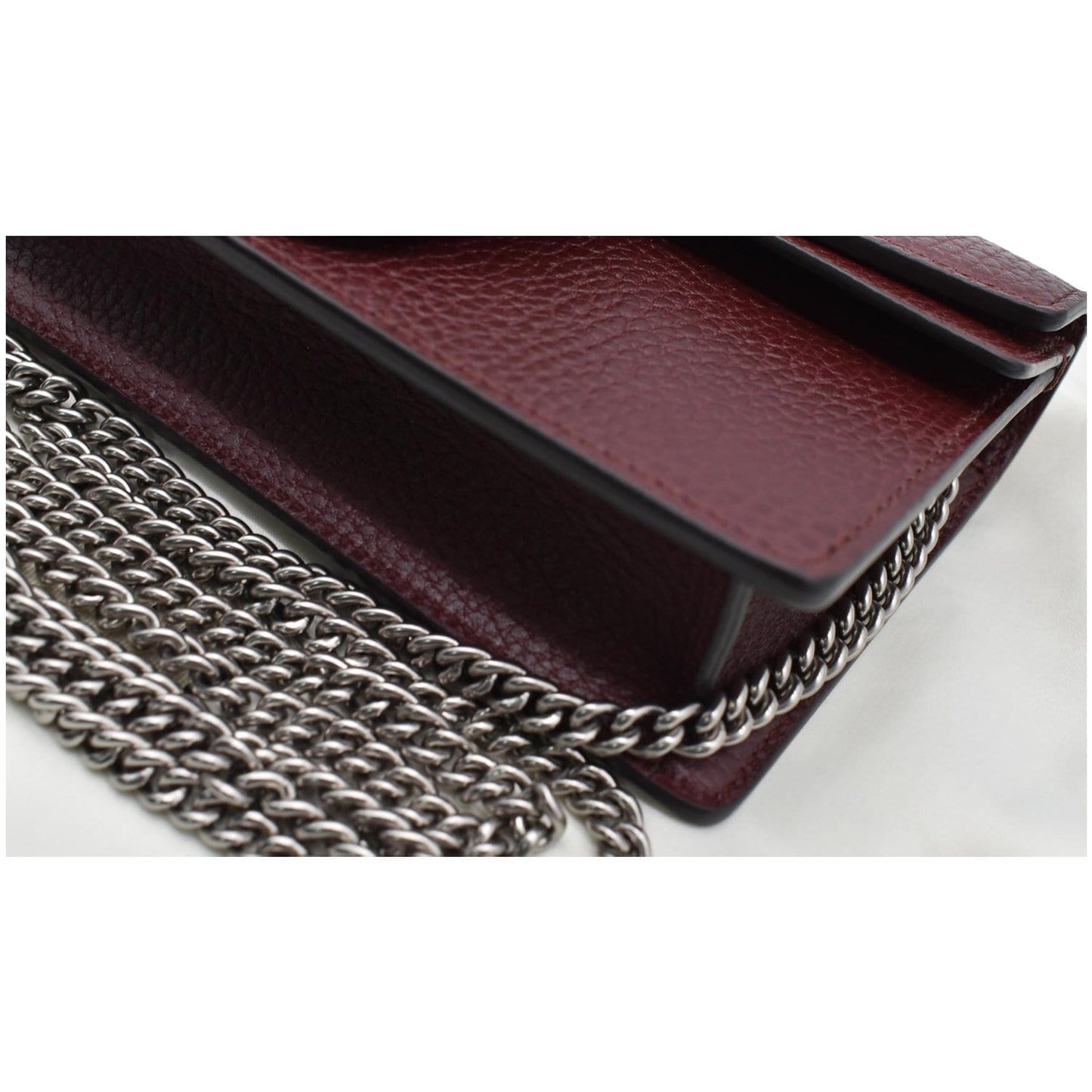 GUCCI Dionysus Super Mini Leather Shoulder Bag Burgundy 476432