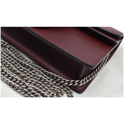 GUCCI Dionysus Super Mini Leather Shoulder Bag Burgundy 476432
